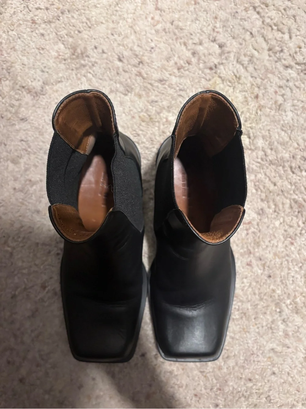 Marni Black Leather Platform Chelsea Boot